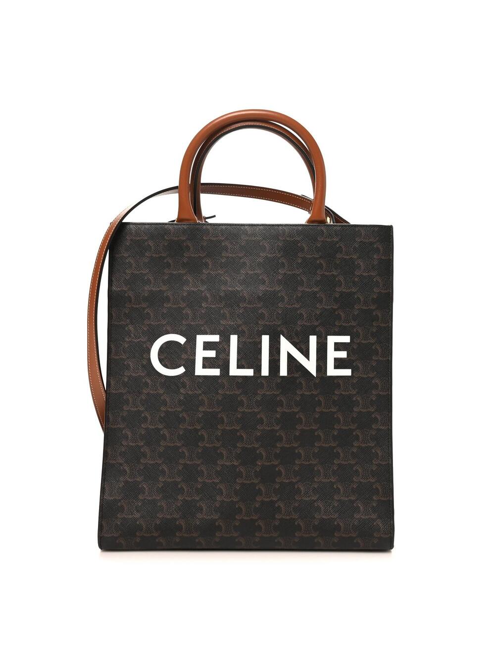 Celine Triomphe Canvas Calfskin Small #359235C85B